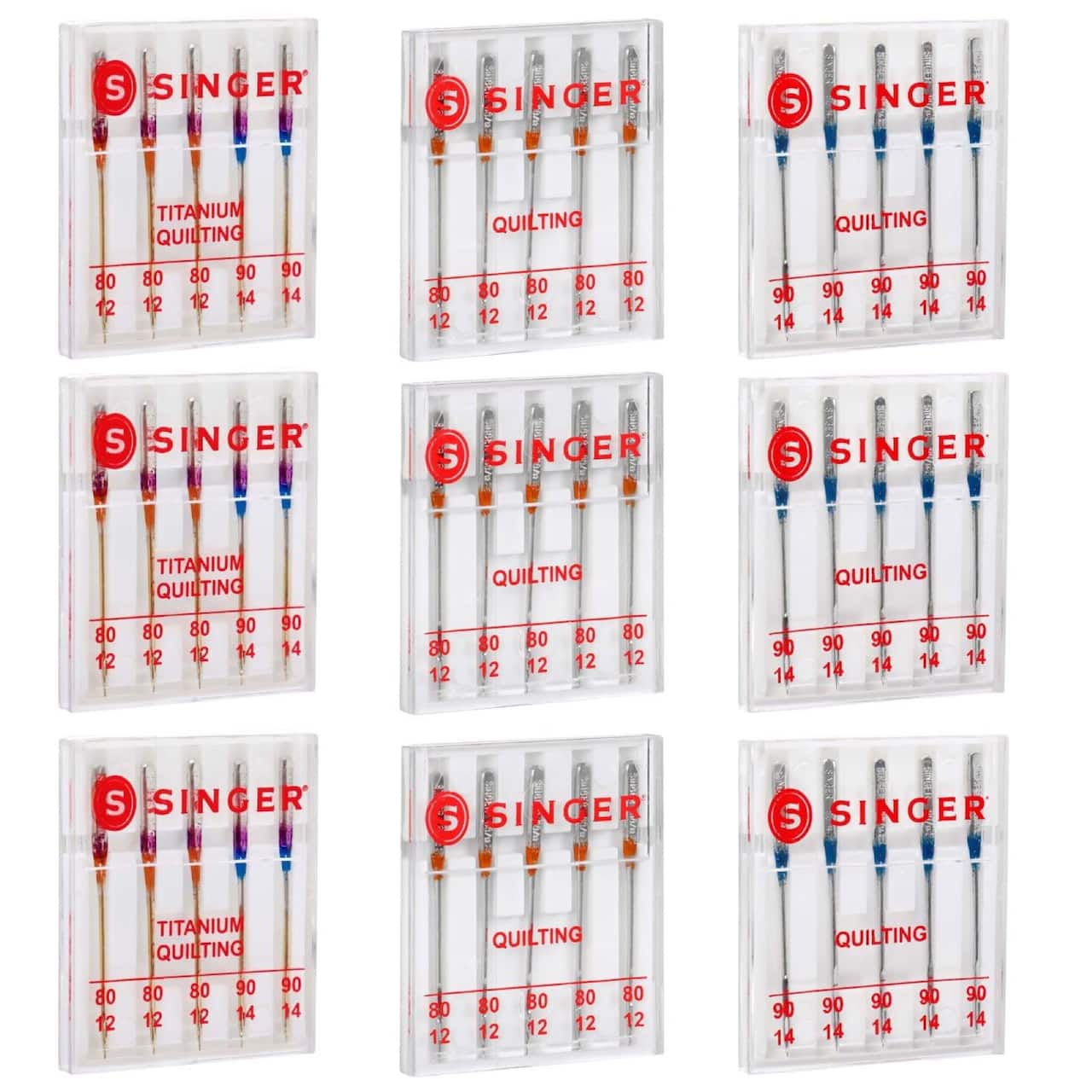SINGER® Titanium & Standard Quilting Sewing Machine Needles, 45ct.